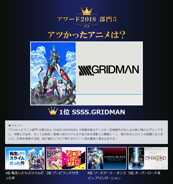 アツかったアニメ部門