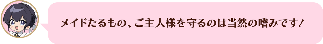 メイドたるもの、ご主人様を守るのは当然の嗜みです！