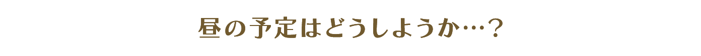 昼の予定はどうしようか…？